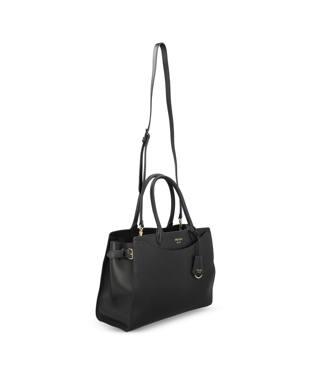 PRADA Черная кожаная сумка тоут, фото 3