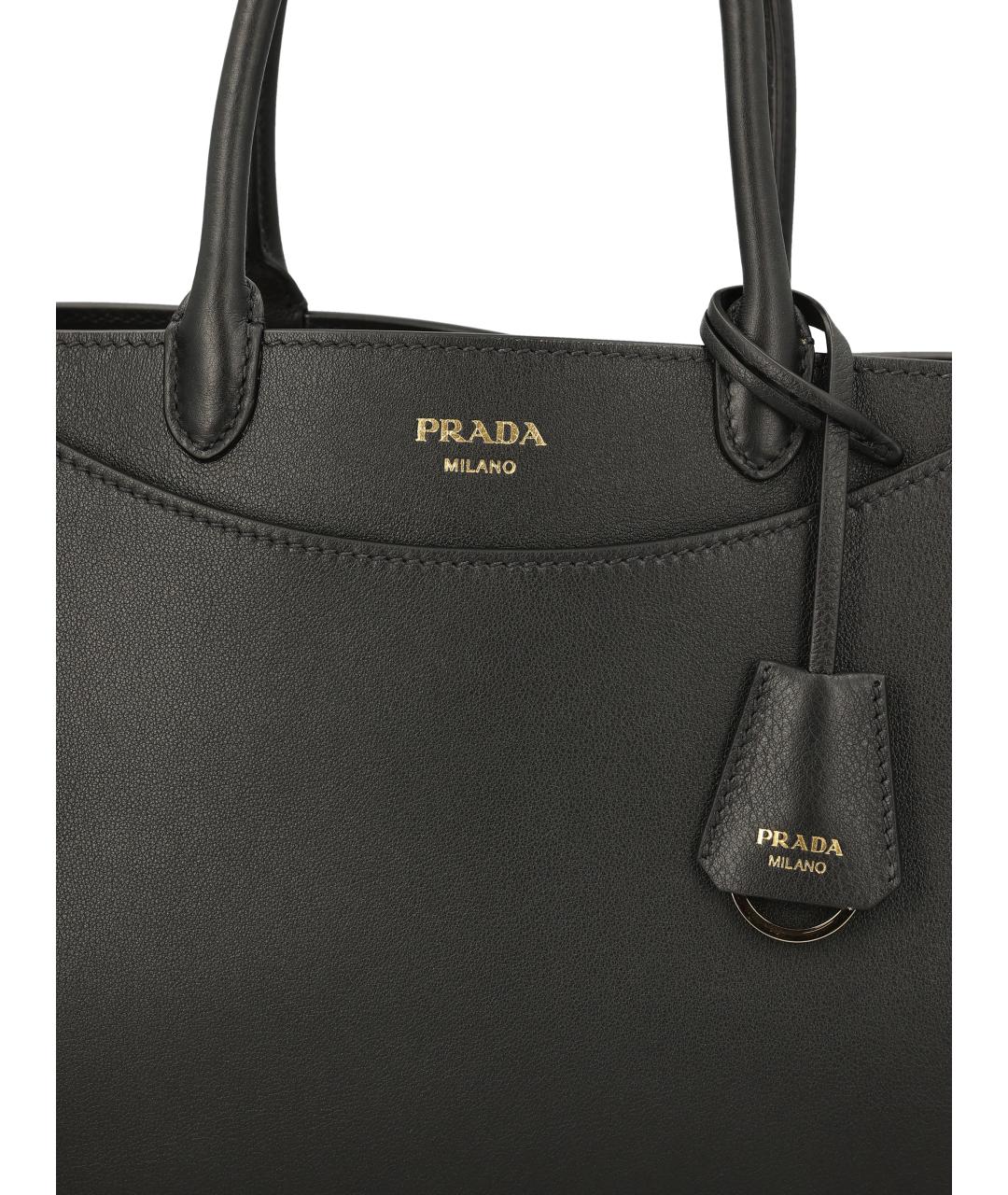 PRADA Черная кожаная сумка тоут, фото 4