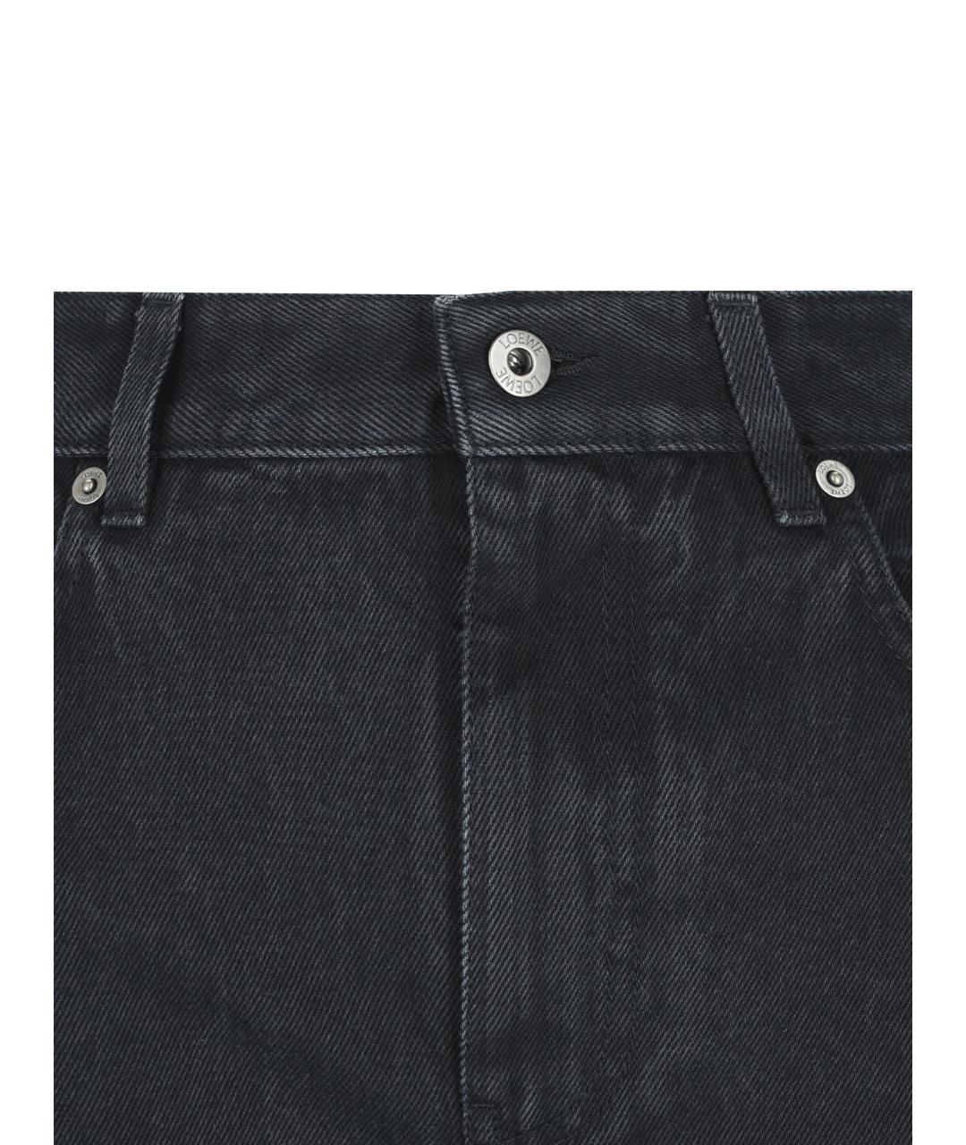 LOEWE Черные хлопковые прямые джинсы, фото 3