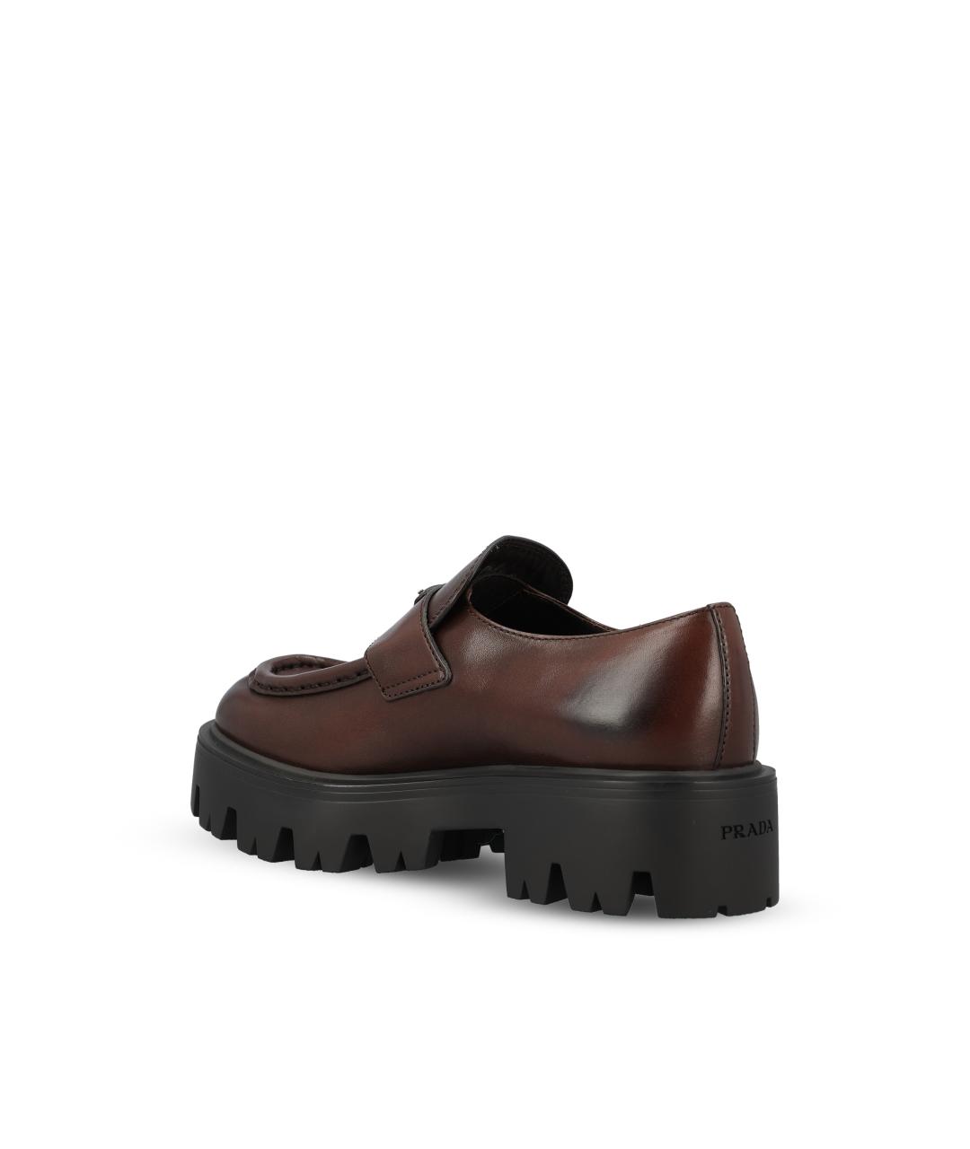 PRADA Коричневые кожаные лоферы, фото 3