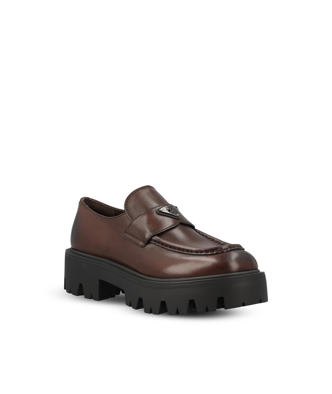 PRADA Коричневые кожаные лоферы, фото 2