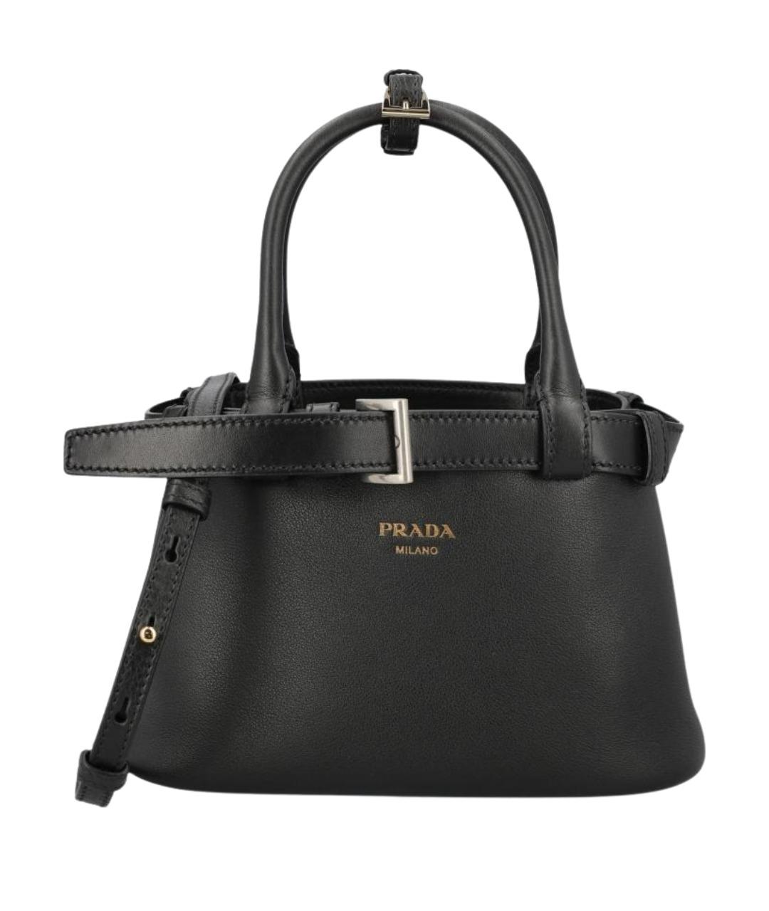 PRADA Черная кожаная сумка тоут, фото 1