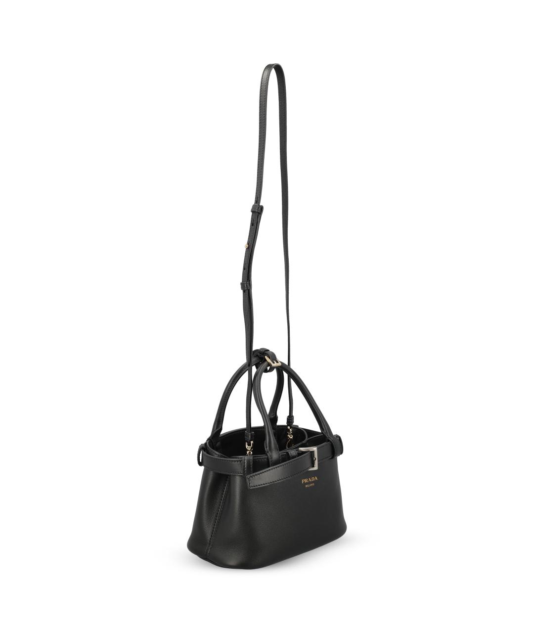 PRADA Черная кожаная сумка тоут, фото 3