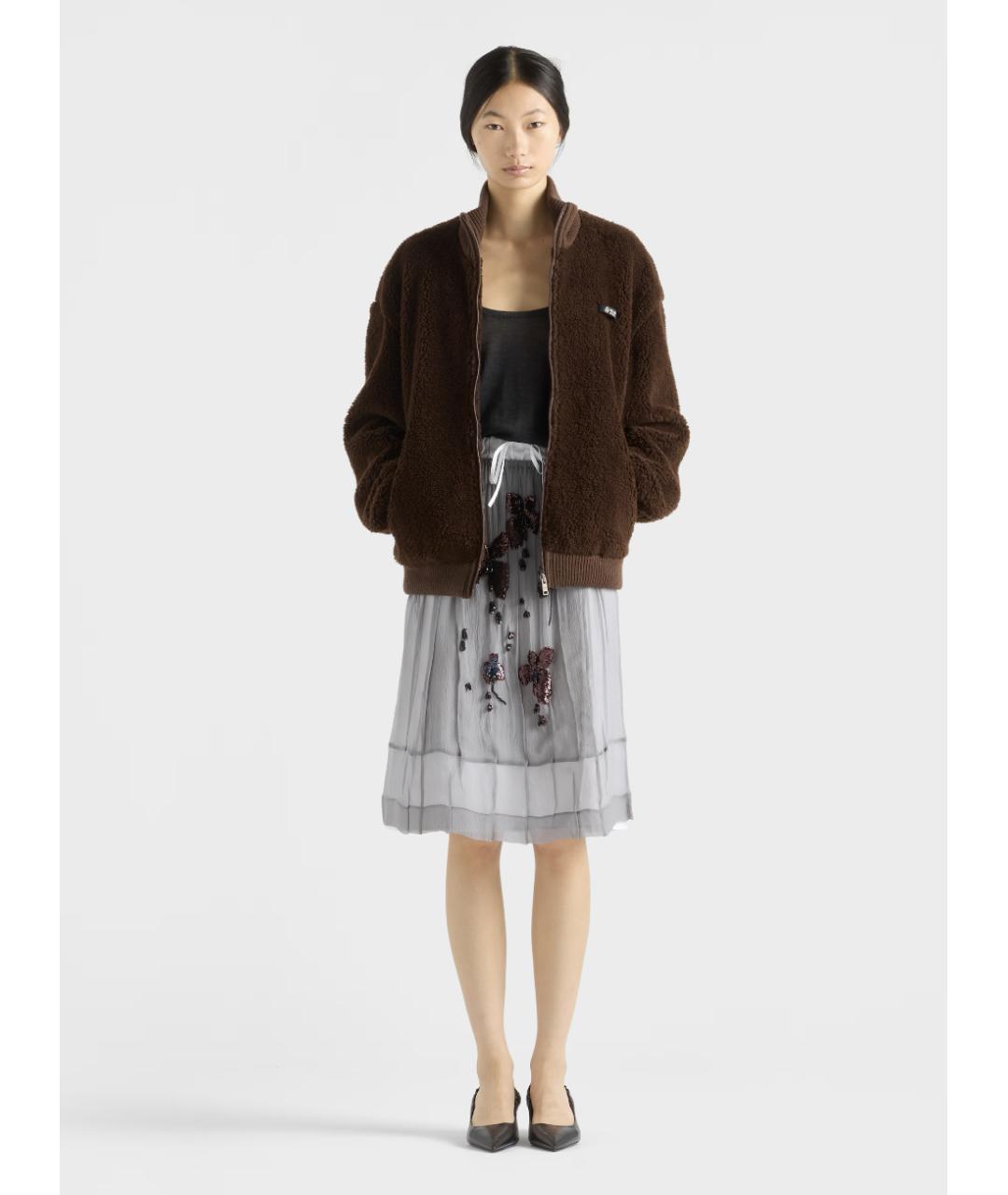 PRADA Коричневая синтетическая куртка, фото 5