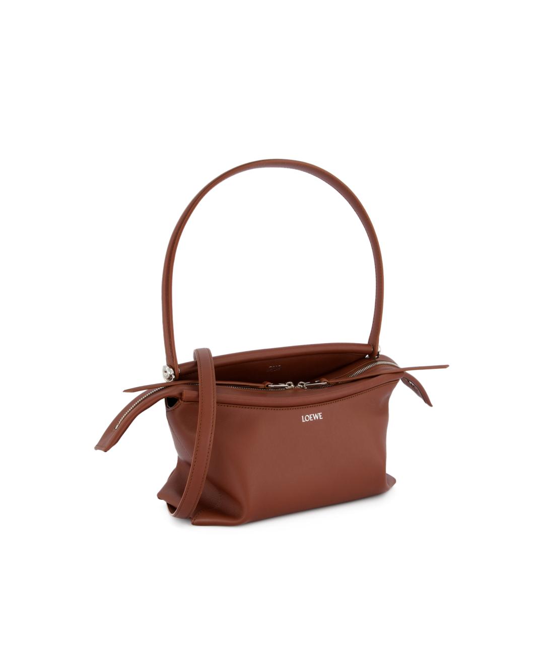 LOEWE Коричневая кожаная сумка через плечо, фото 3