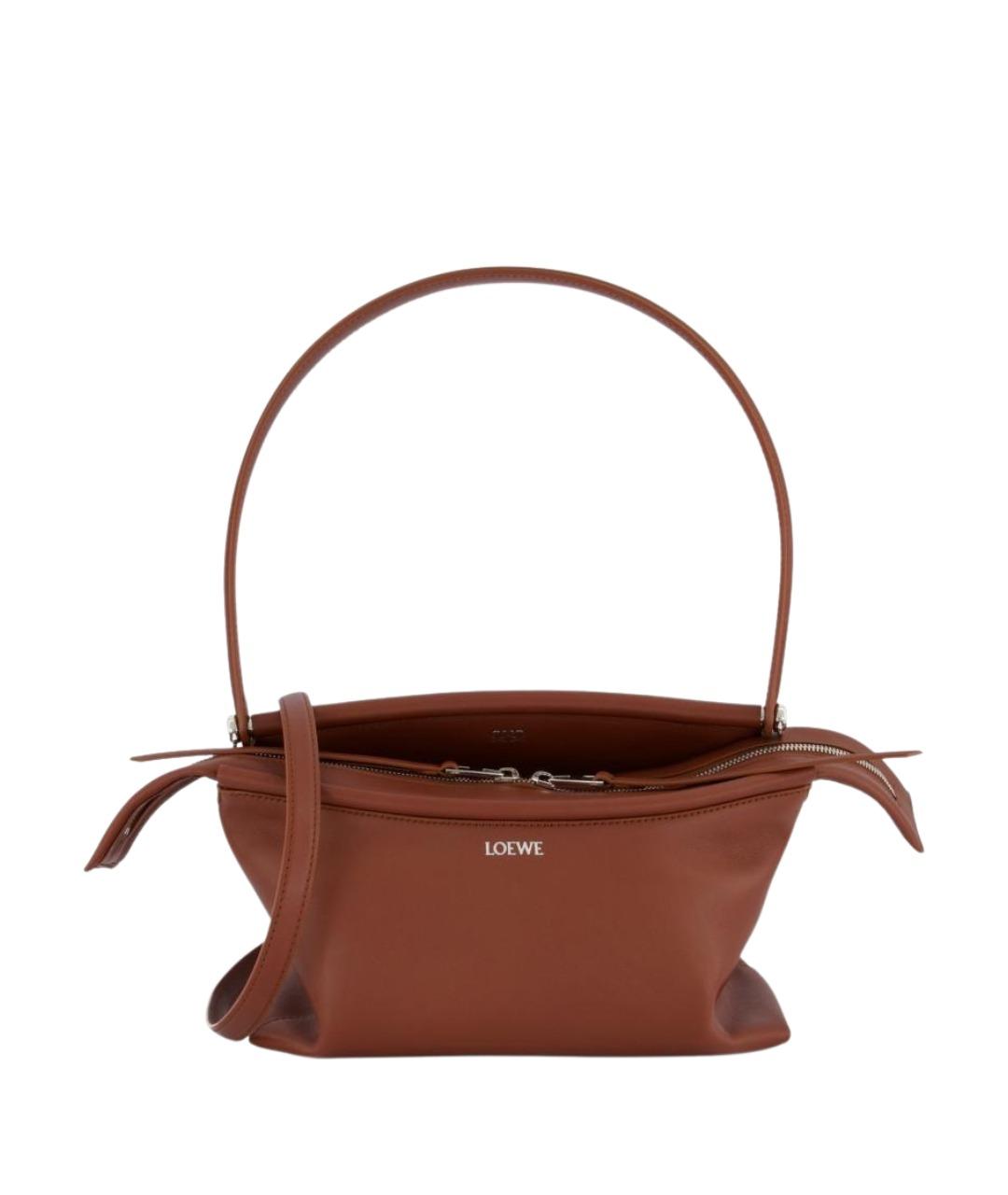 LOEWE Коричневая кожаная сумка через плечо, фото 1
