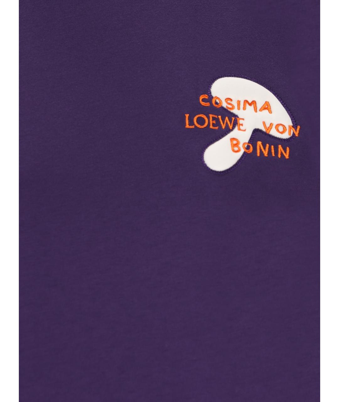 LOEWE Фиолетовая хлопковая футболка, фото 4
