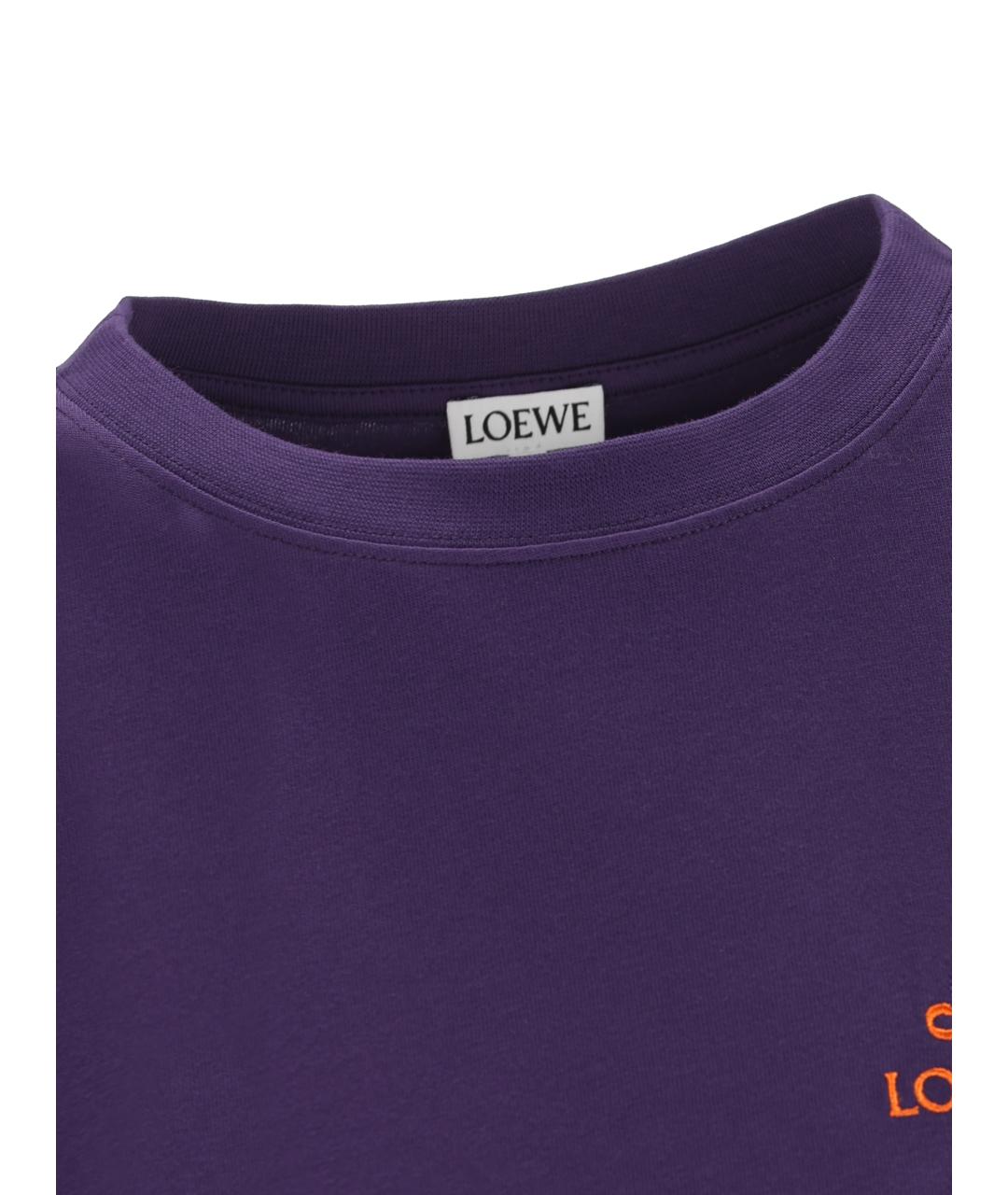 LOEWE Фиолетовая хлопковая футболка, фото 3