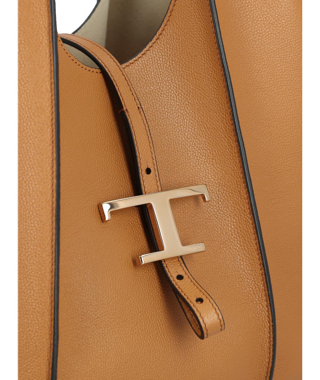 TOD'S Бежевая кожаная сумка тоут, фото 4