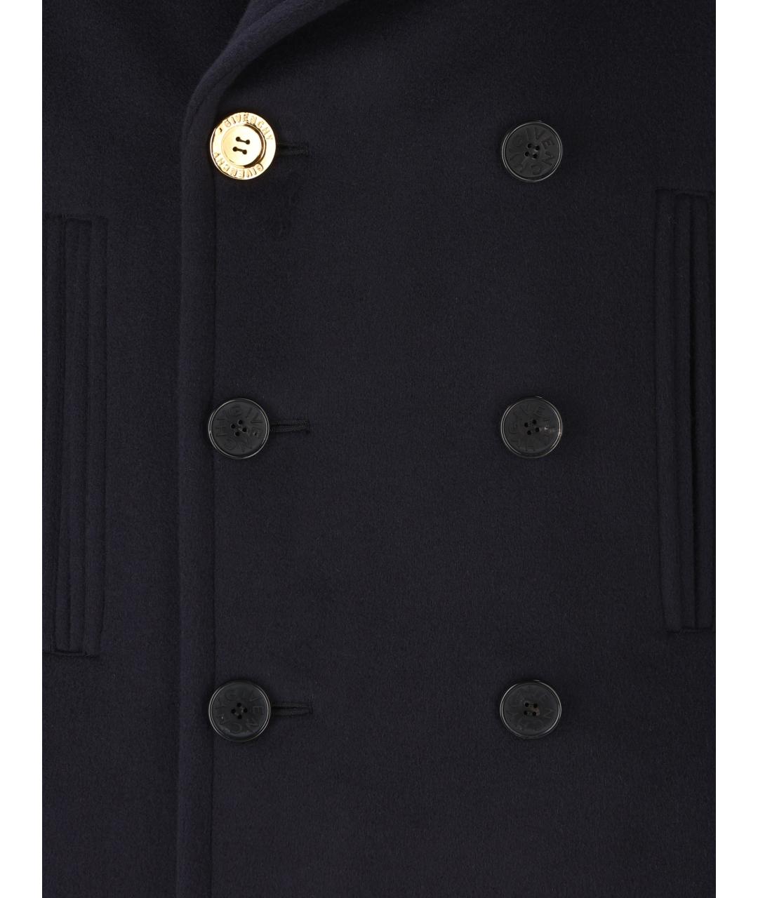 GIVENCHY Темно-синее шерстяное пальто, фото 4