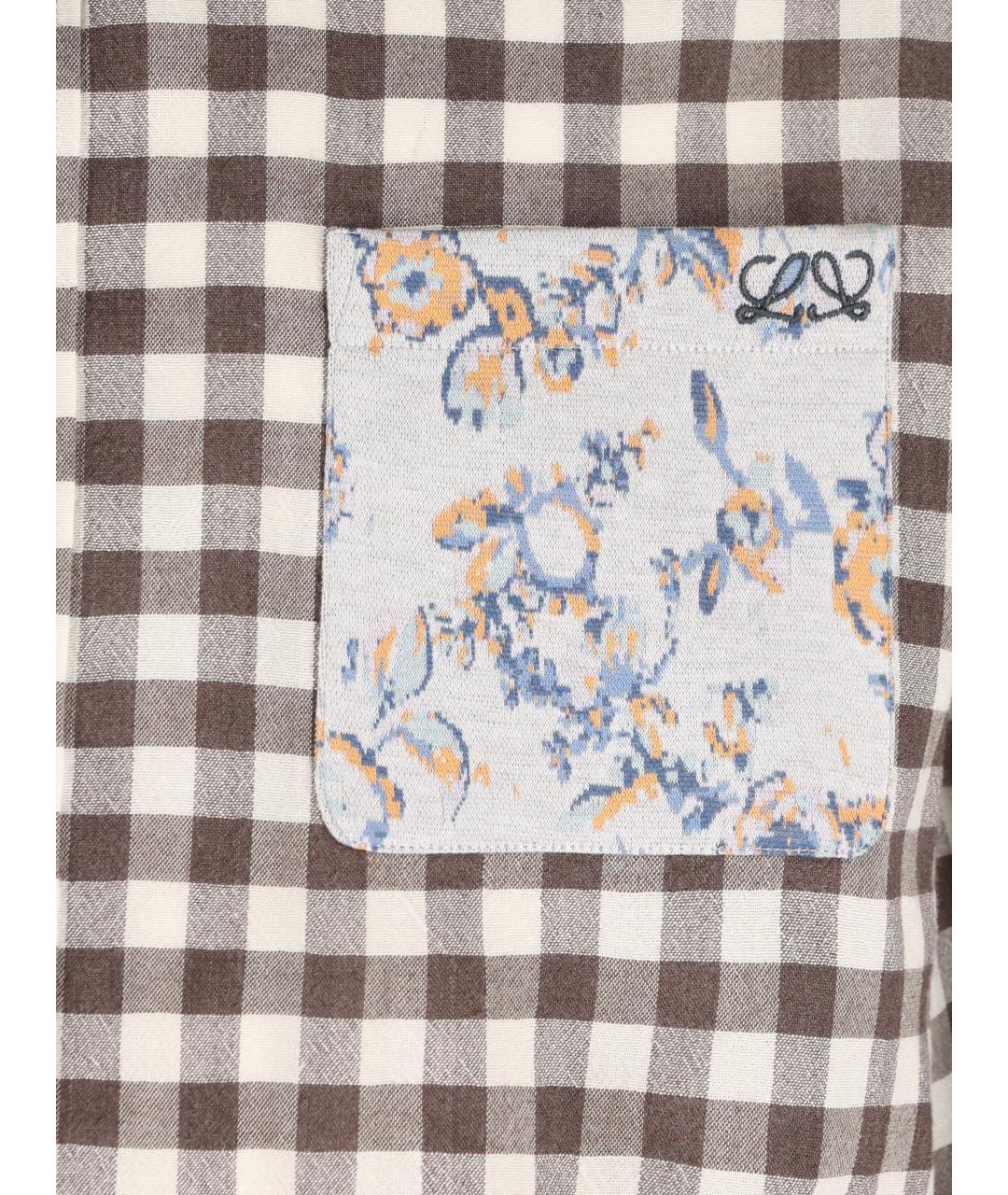 LOEWE Коричневая хлопко-полиэстеровая кэжуал рубашка, фото 4