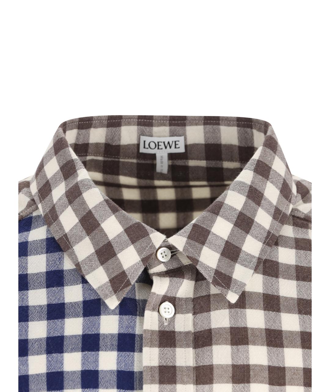 LOEWE Коричневая хлопко-полиэстеровая кэжуал рубашка, фото 3