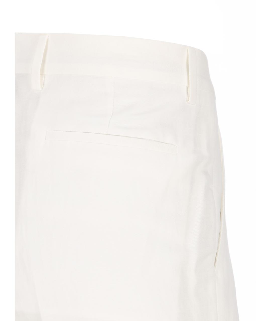 BRUNELLO CUCINELLI Белые хлопковые классические брюки, фото 4