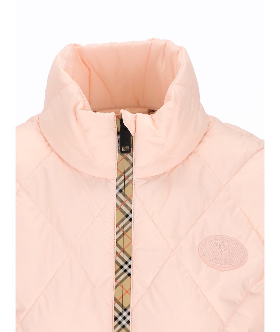 BURBERRY Розовый нейлоновый жилет, фото 3