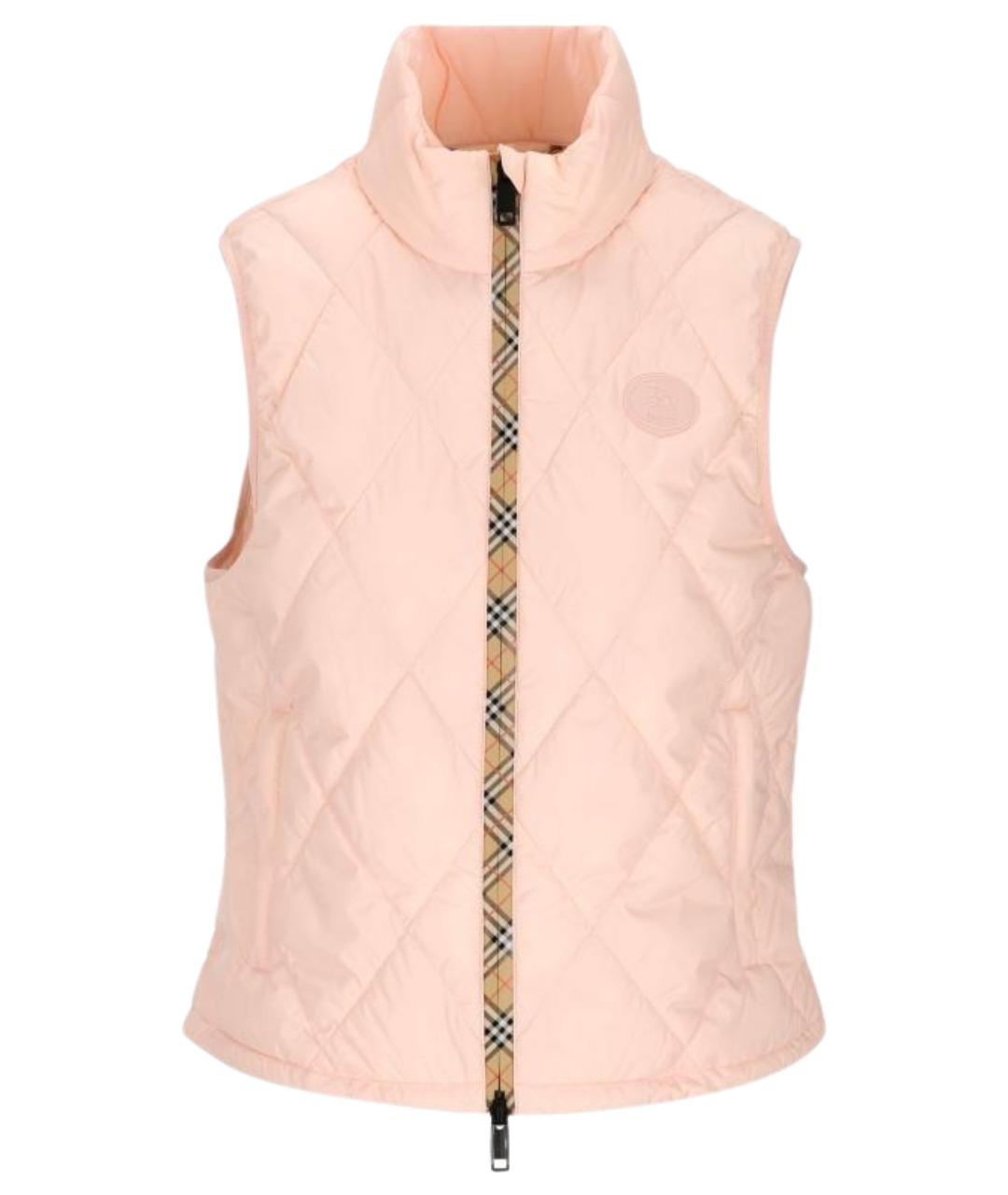 BURBERRY Розовый нейлоновый жилет, фото 1