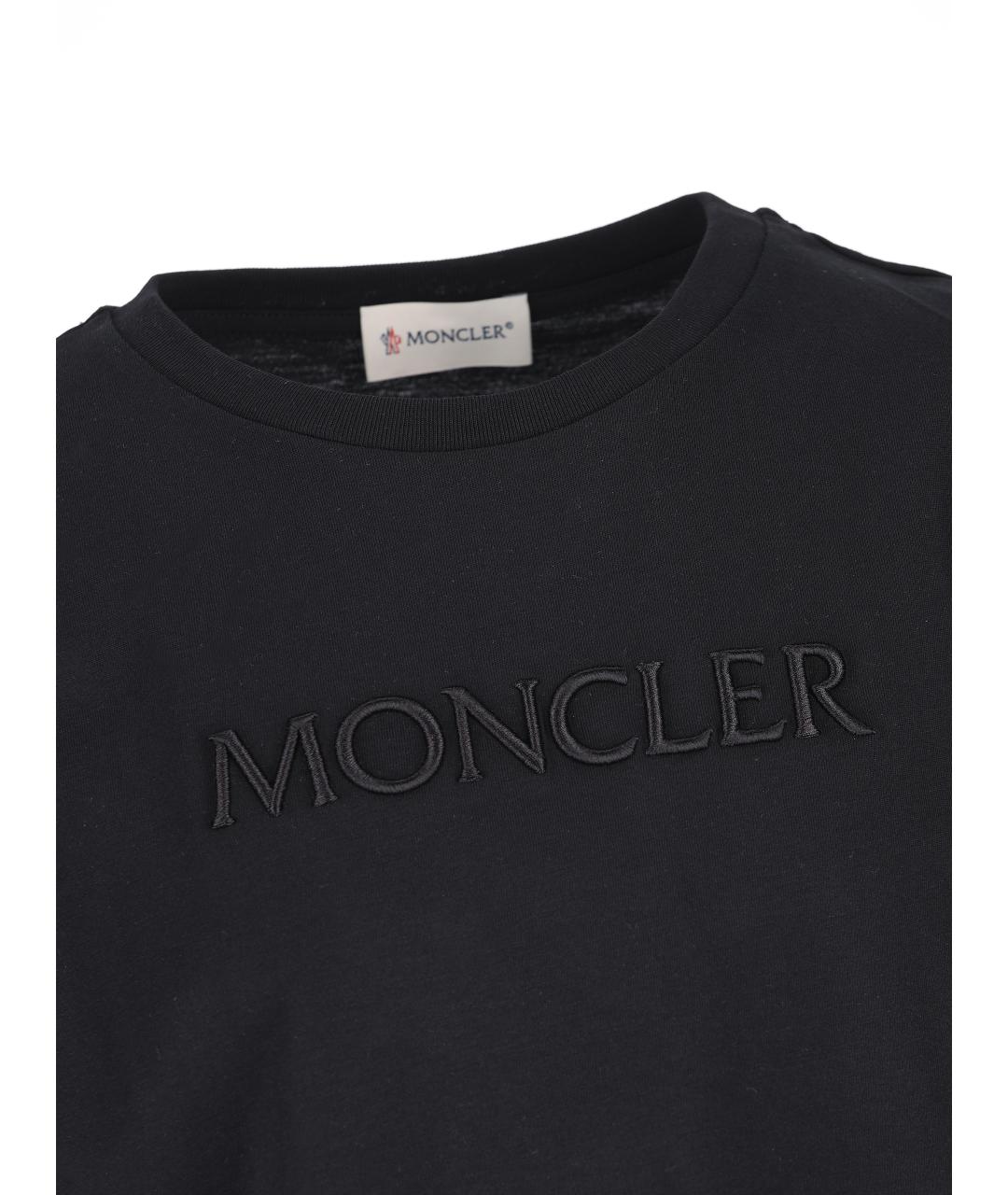 MONCLER KIDS Черный хлопковый детская футболка / топ, фото 3