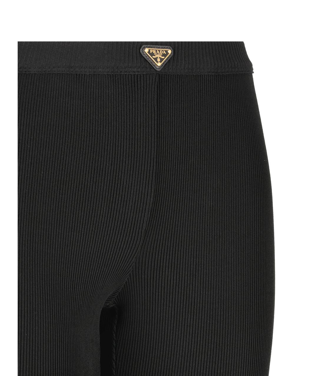 PRADA Черные вискозные леггинсы и велосипедки, фото 3