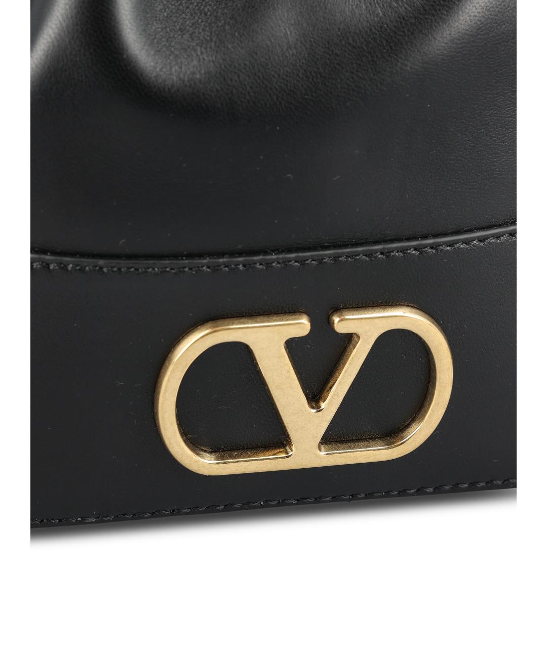 VALENTINO Черная кожаная сумка тоут, фото 4