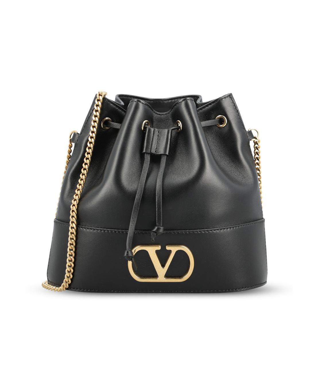 VALENTINO Черная кожаная сумка тоут, фото 5