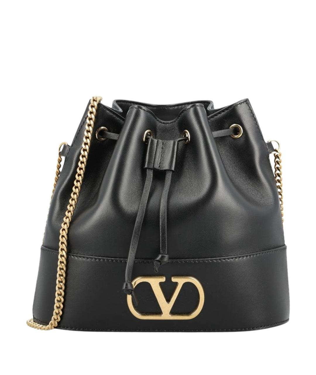 VALENTINO Черная кожаная сумка тоут, фото 1