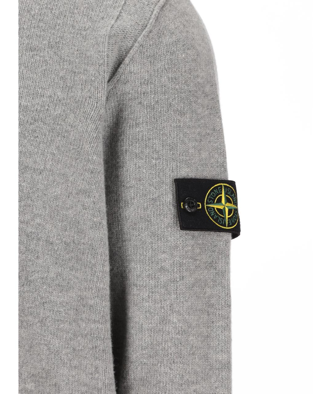 STONE ISLAND Серый шерстяной джемпер / свитер, фото 4