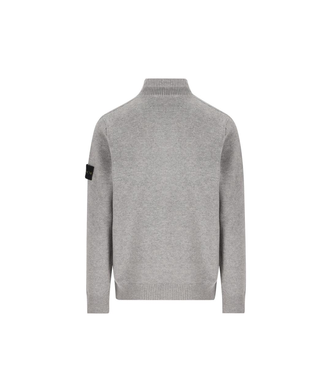 STONE ISLAND Серый шерстяной джемпер / свитер, фото 2