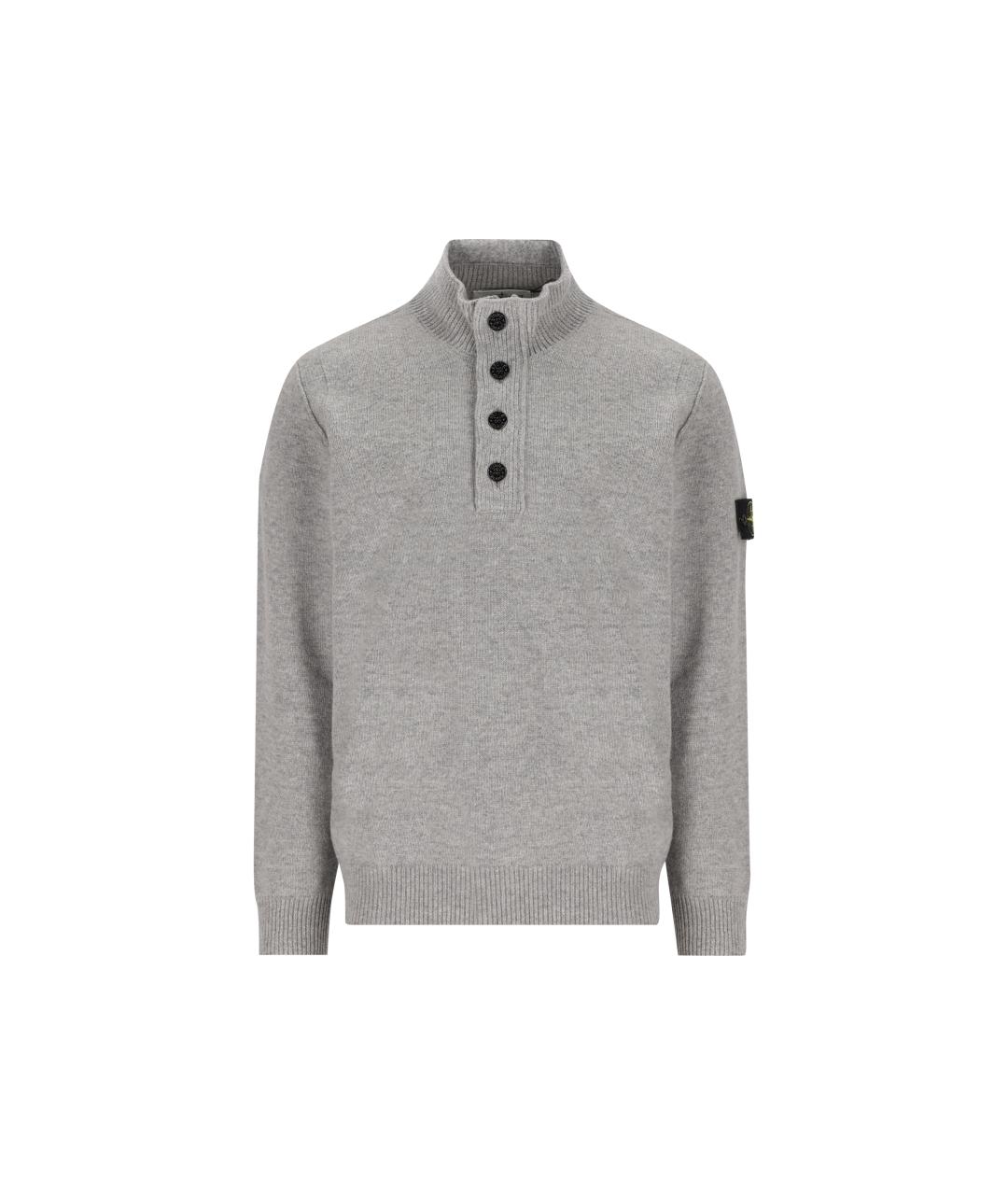STONE ISLAND Серый шерстяной джемпер / свитер, фото 1