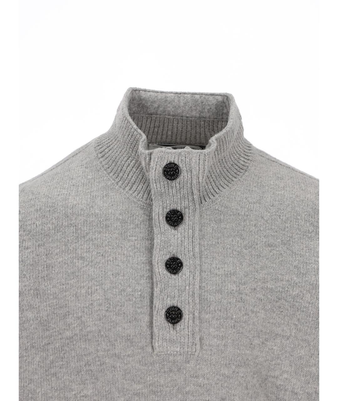 STONE ISLAND Серый шерстяной джемпер / свитер, фото 3