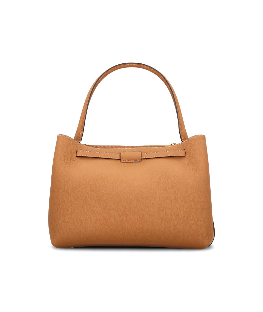 TOD'S Бежевая кожаная сумка тоут, фото 2