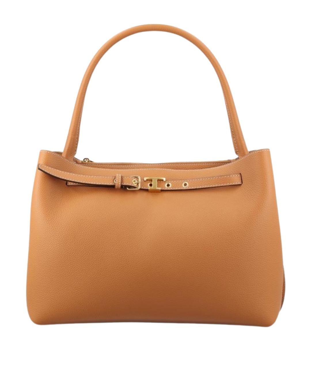 TOD'S Бежевая кожаная сумка тоут, фото 1