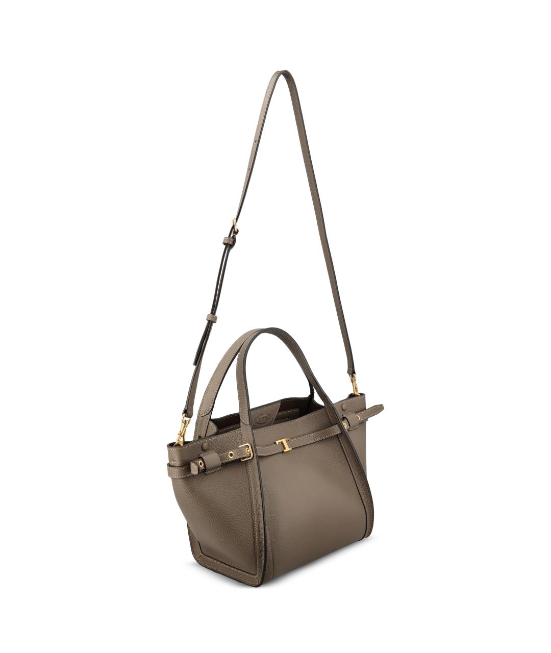 TOD'S Коричневая кожаная сумка тоут, фото 3