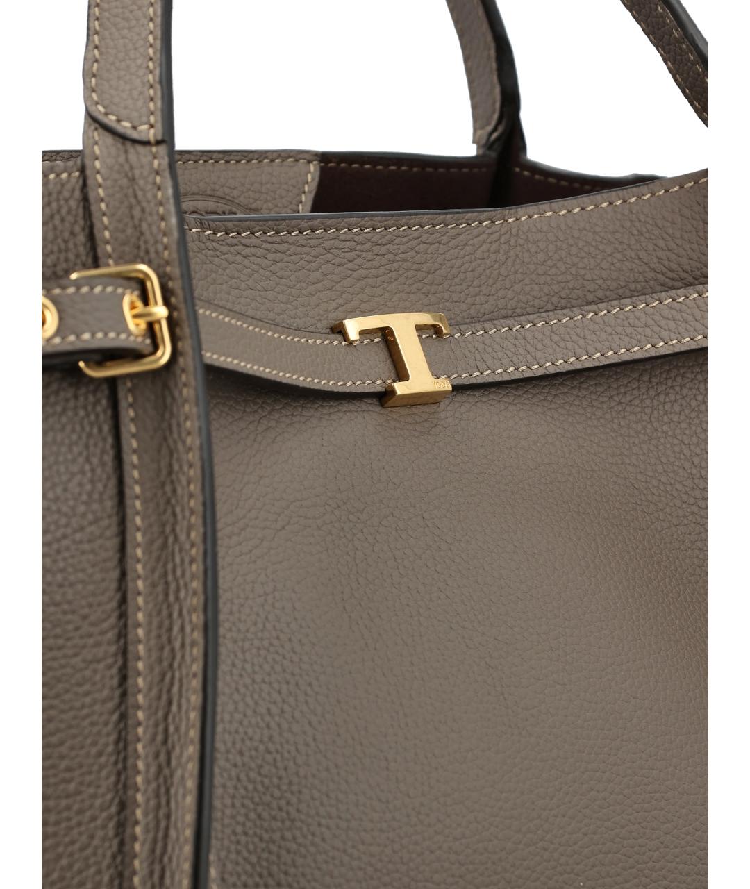 TOD'S Коричневая кожаная сумка тоут, фото 4