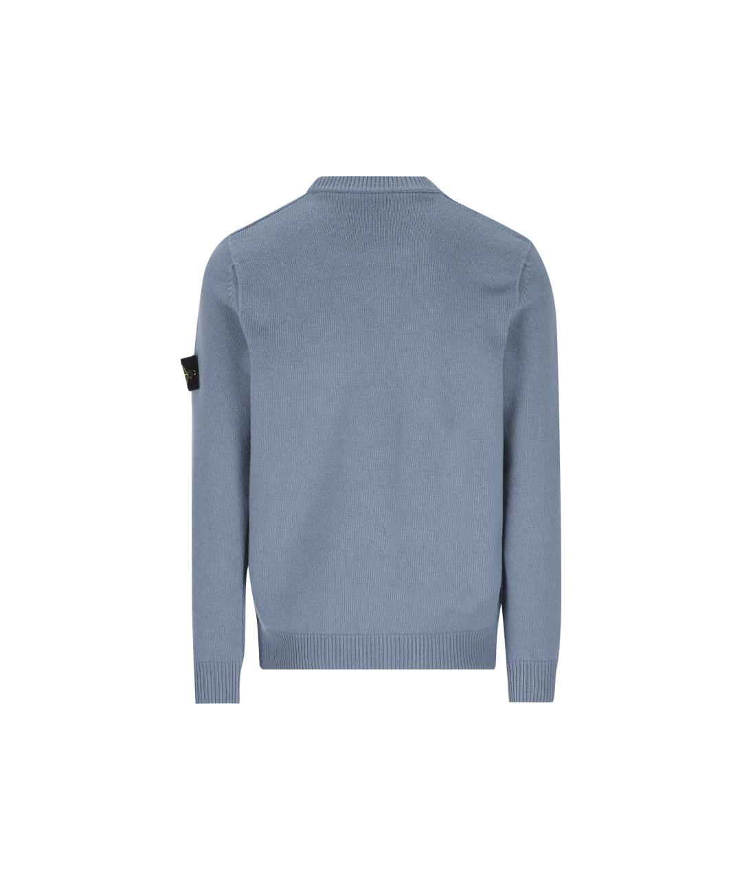 STONE ISLAND Голубой шерстяной джемпер / свитер, фото 2