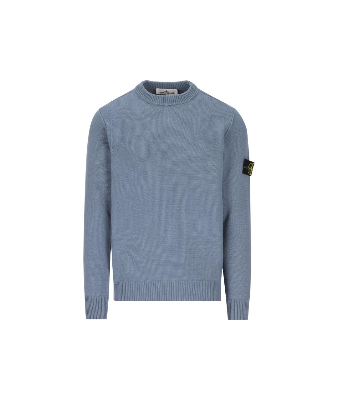 STONE ISLAND Голубой шерстяной джемпер / свитер, фото 5
