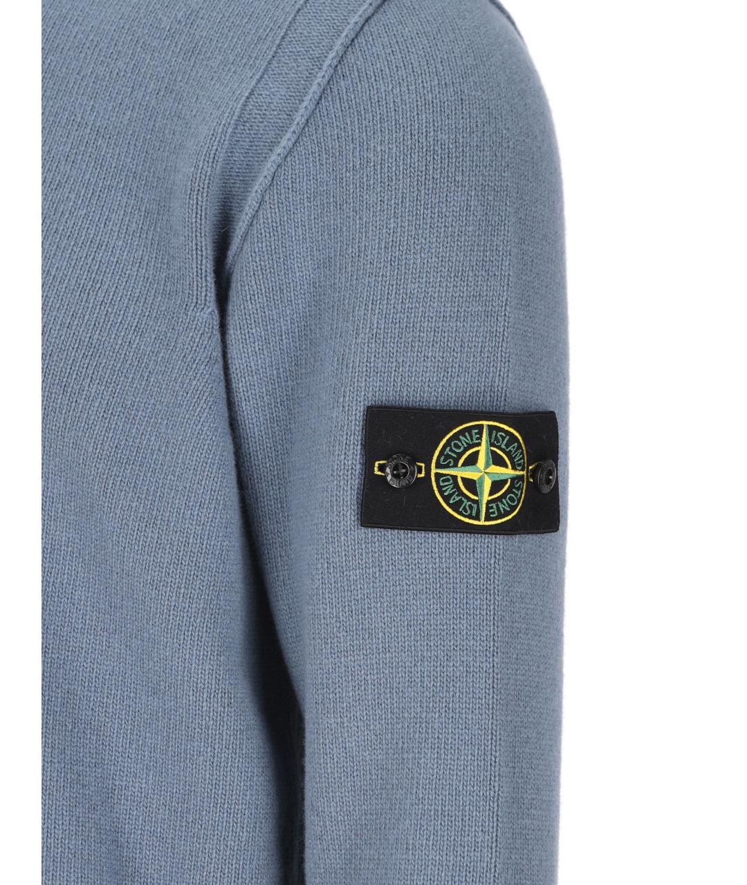 STONE ISLAND Голубой шерстяной джемпер / свитер, фото 4