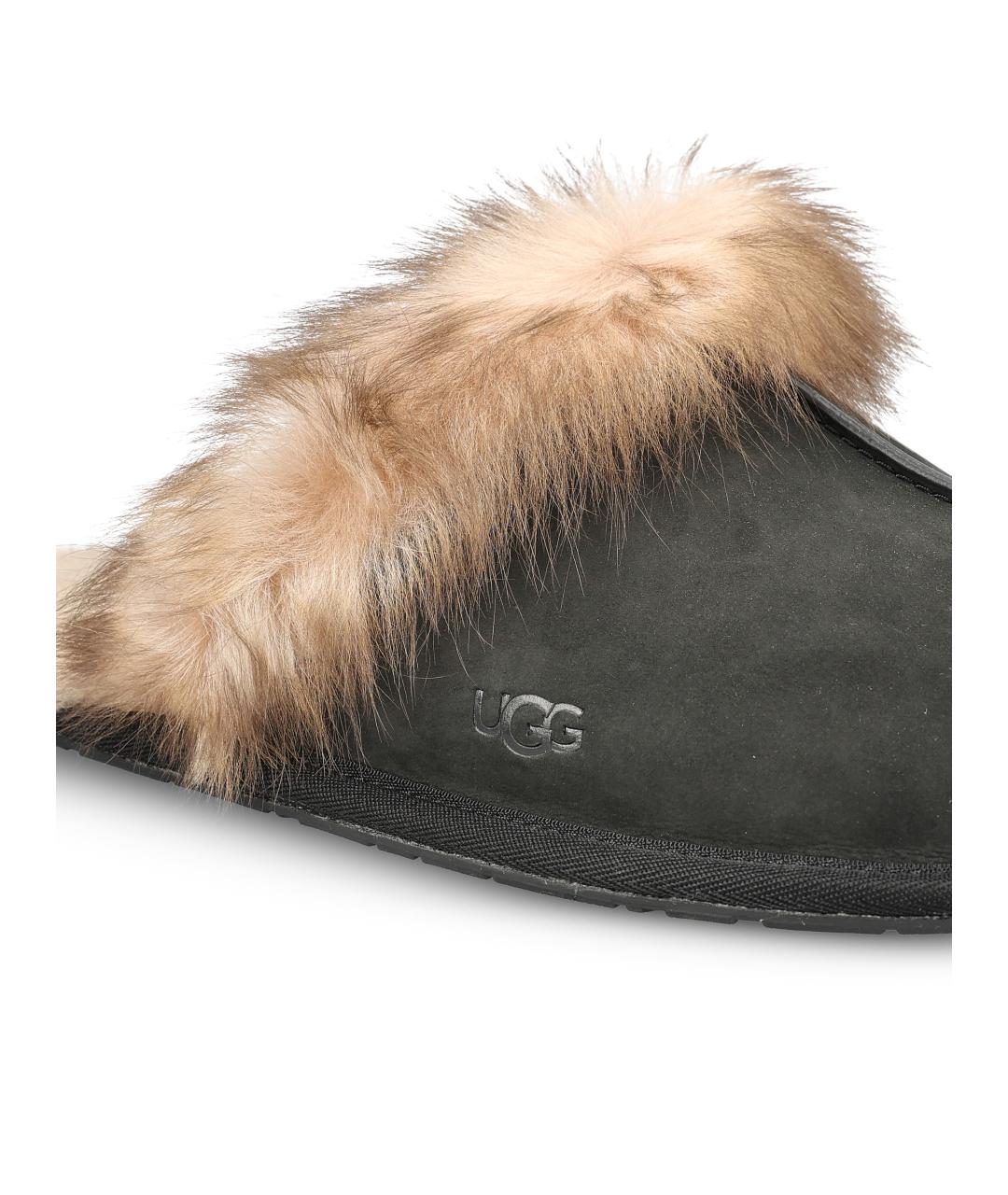 UGG Черные замшевые сабо, фото 4