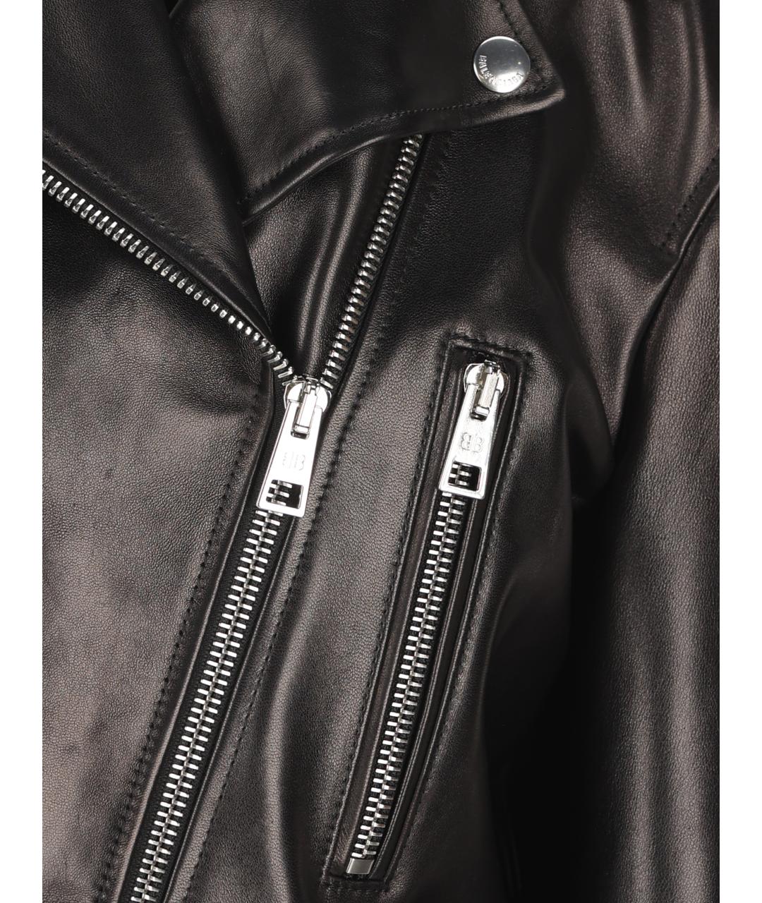 BALENCIAGA Черная кожаная куртка, фото 4