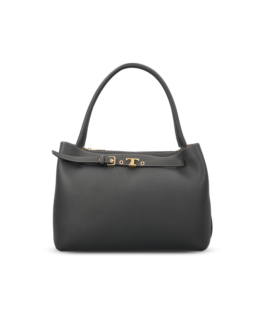 TOD'S Черная кожаная сумка тоут, фото 5