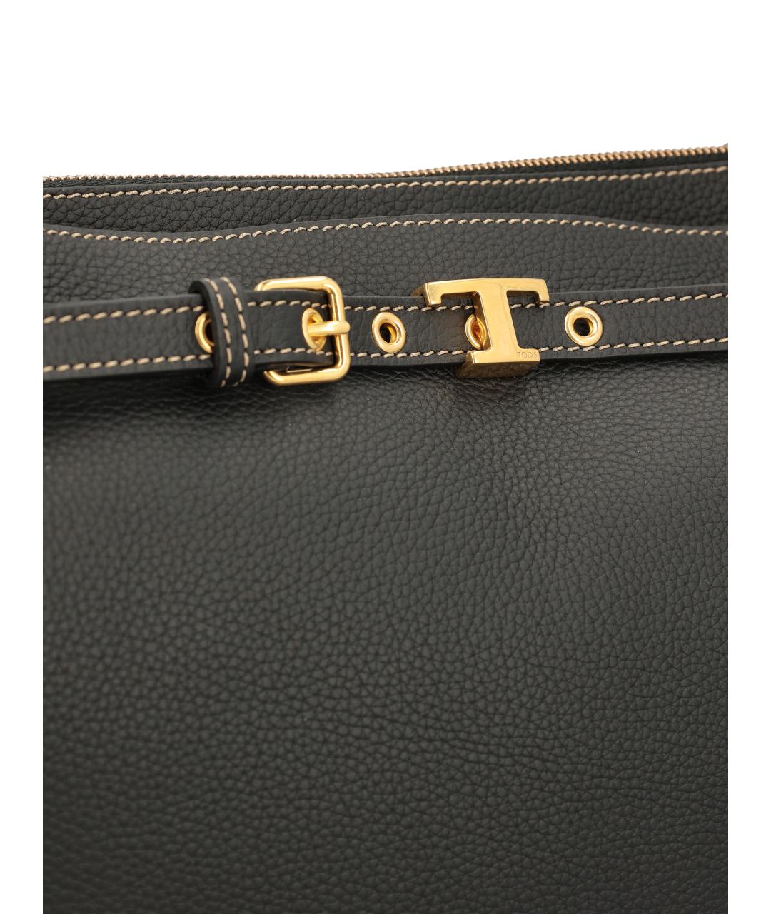 TOD'S Черная кожаная сумка тоут, фото 4