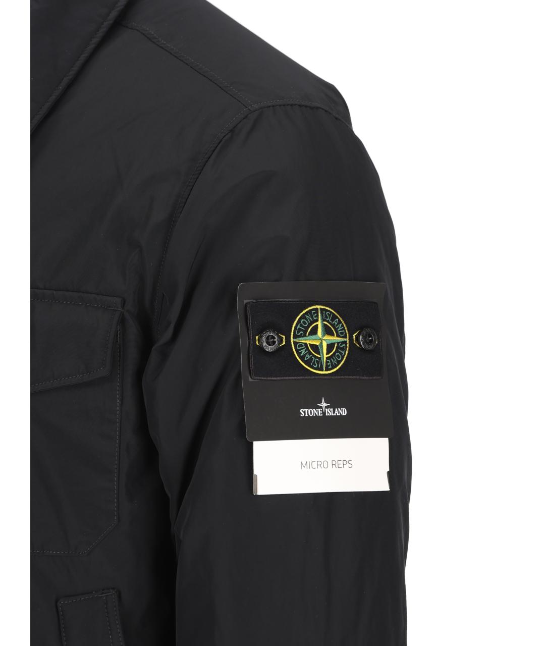 STONE ISLAND Черный полиэстеровый пуховик, фото 4