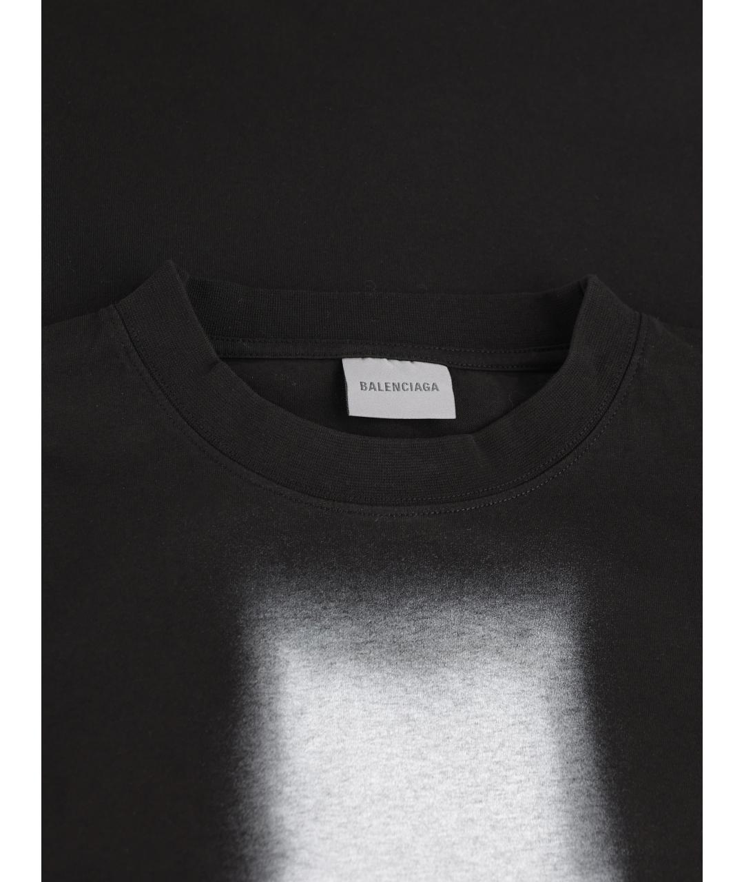 BALENCIAGA Черная хлопковая футболка, фото 4