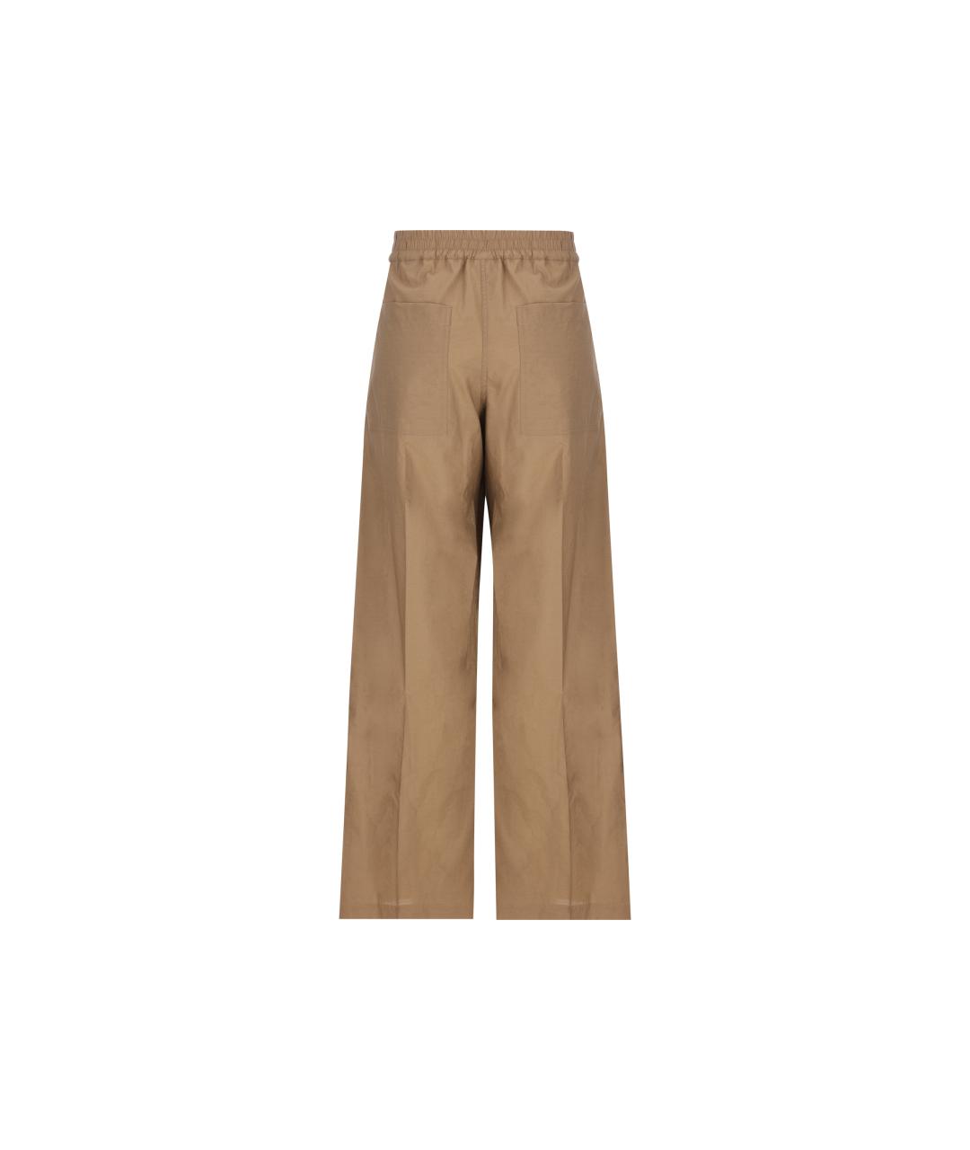 BRUNELLO CUCINELLI Бежевые хлопковые брюки широкие, фото 2