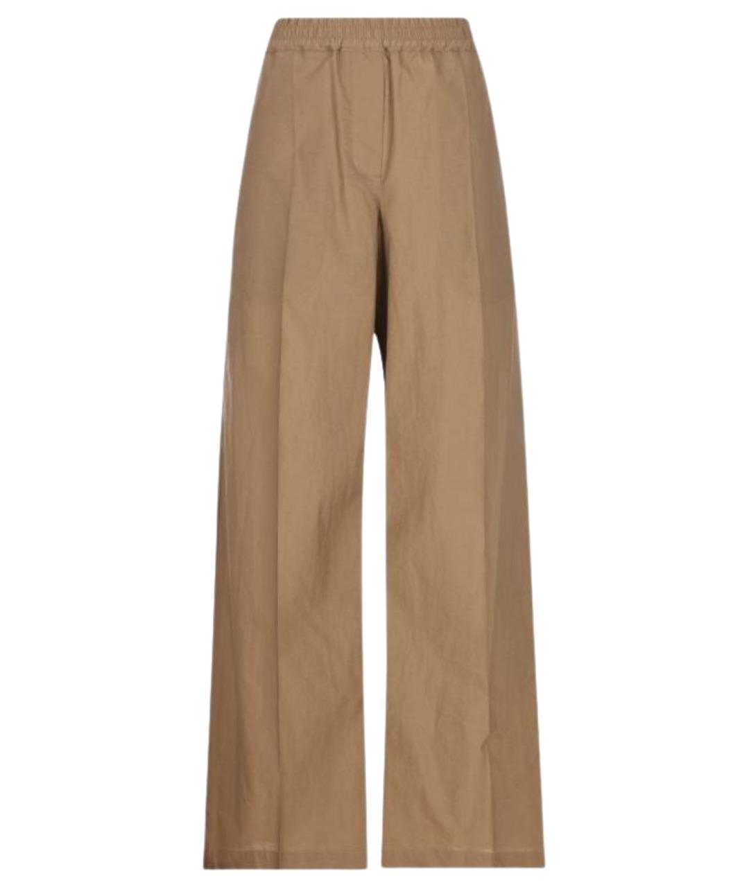 BRUNELLO CUCINELLI Бежевые хлопковые брюки широкие, фото 1