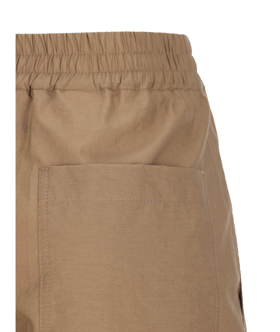 BRUNELLO CUCINELLI Бежевые хлопковые брюки широкие, фото 3