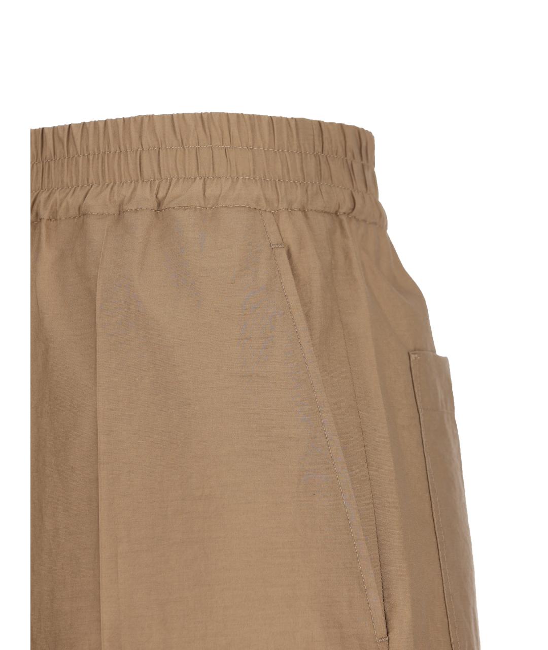 BRUNELLO CUCINELLI Бежевые хлопковые брюки широкие, фото 4
