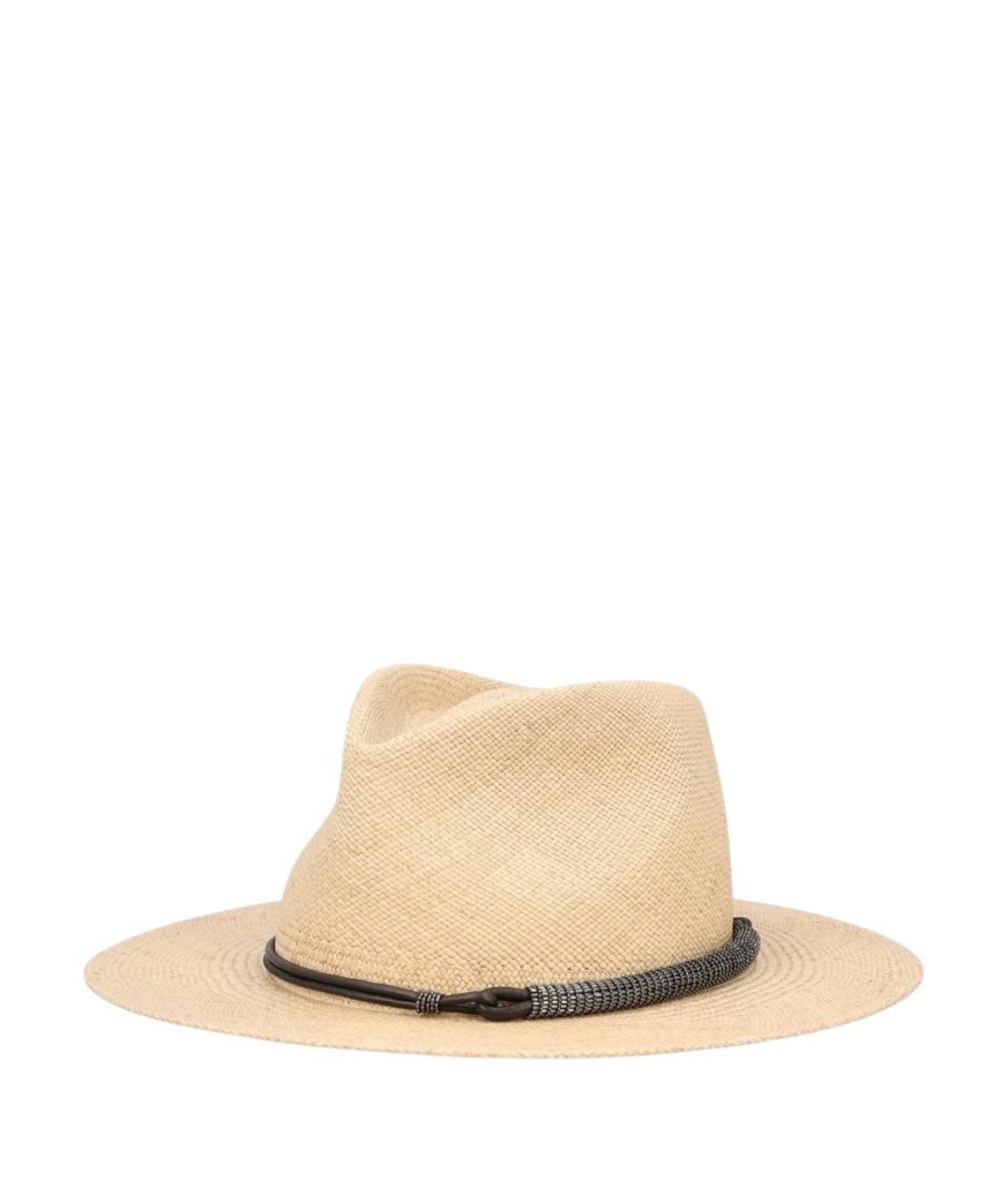 BRUNELLO CUCINELLI Бежевая соломенная шляпа, фото 1