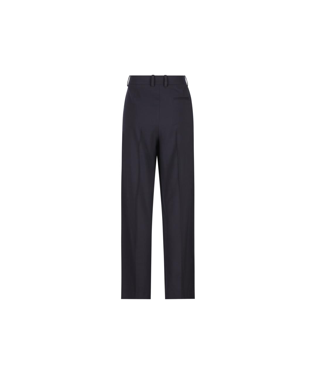 LOEWE Темно-синие вискозные прямые брюки, фото 2