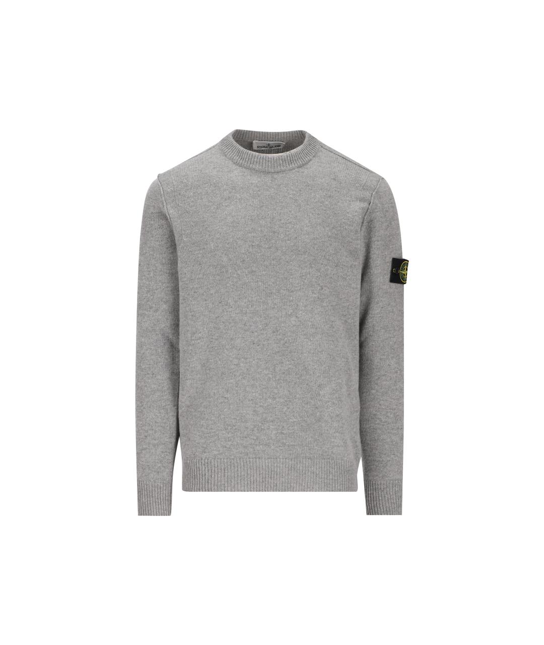 STONE ISLAND Серый шерстяной джемпер / свитер, фото 1