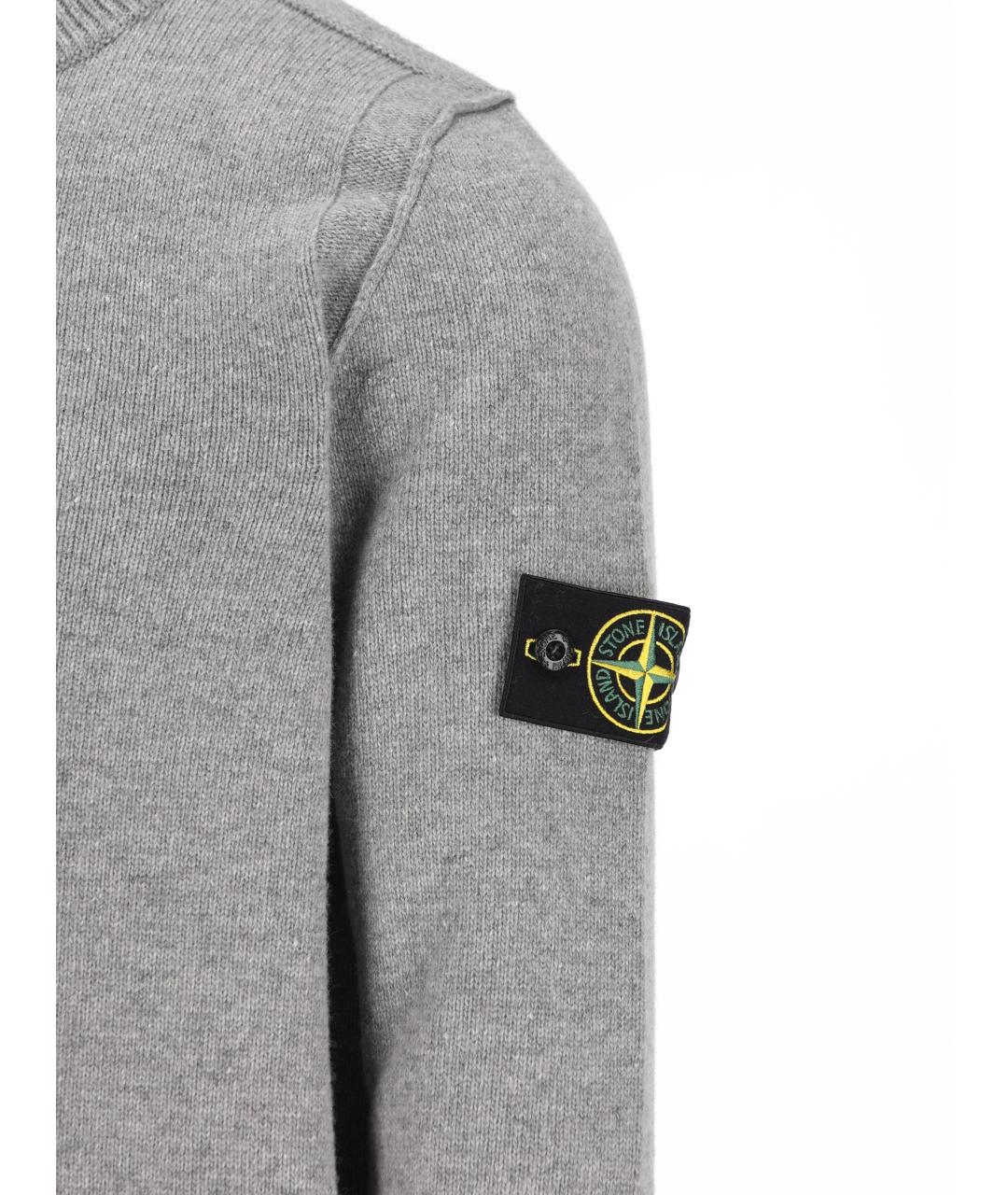 STONE ISLAND Серый шерстяной джемпер / свитер, фото 4