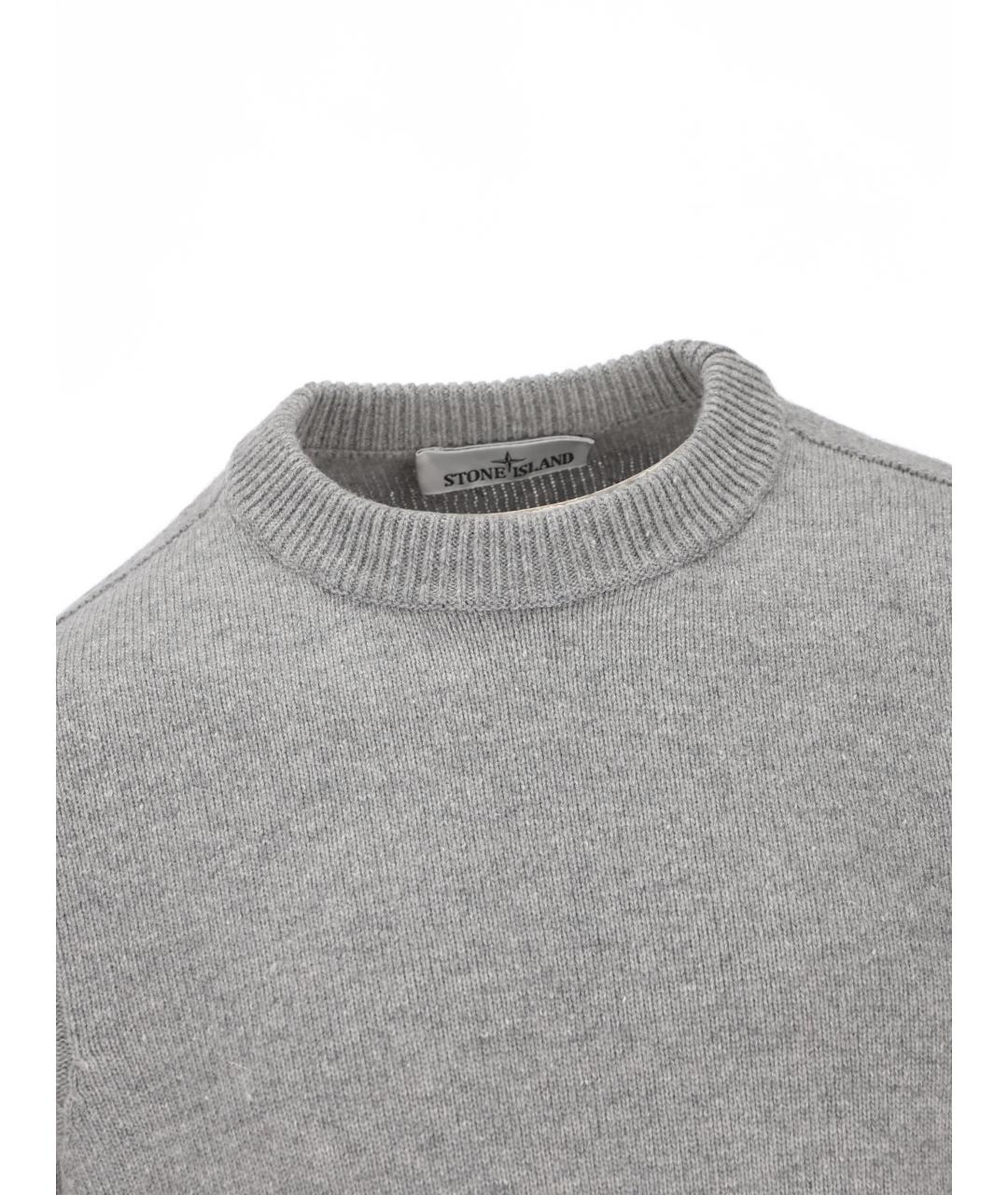 STONE ISLAND Серый шерстяной джемпер / свитер, фото 3